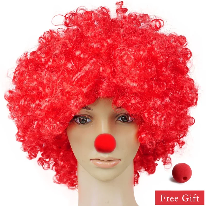 Colorful Clown Wig Afro Curly Synthetic Cosplay