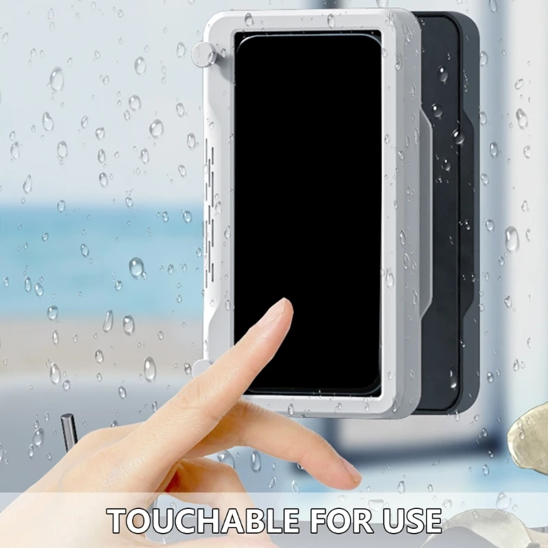 Upgraded 180° Rotating Shower Phone Holder Waterproof Case with Touching Screen,Wall Mount Shelf in Bathroom Bathtub