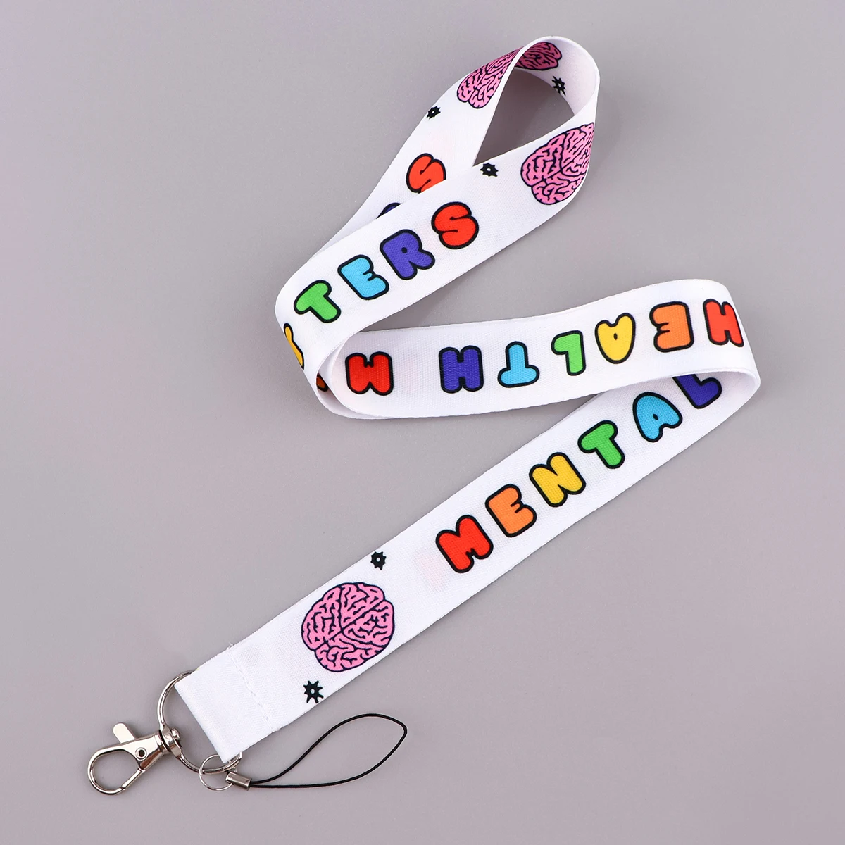 Mental Health Matters Brain Keychain Medical Card Holders Neck Strap Lanyard For Keys Phone Straps Nurse Doctor Accessories