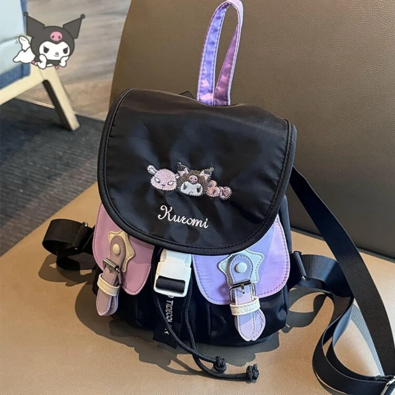 

Kuromi Backpack Sanrio Anime Student Schoolbag Cute Cartoon Shoulders Bags Lightweight Traveling Outside Small Bag Birthday Gift