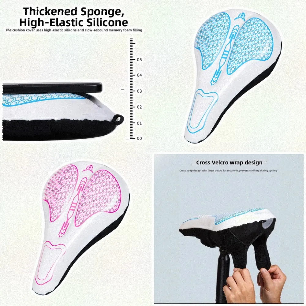 Bike Seat Cushion for Indoor Spin Classes - Soft Silicone Bicycle Saddle Cover Compatible with Stationary and Outdoor Bikes