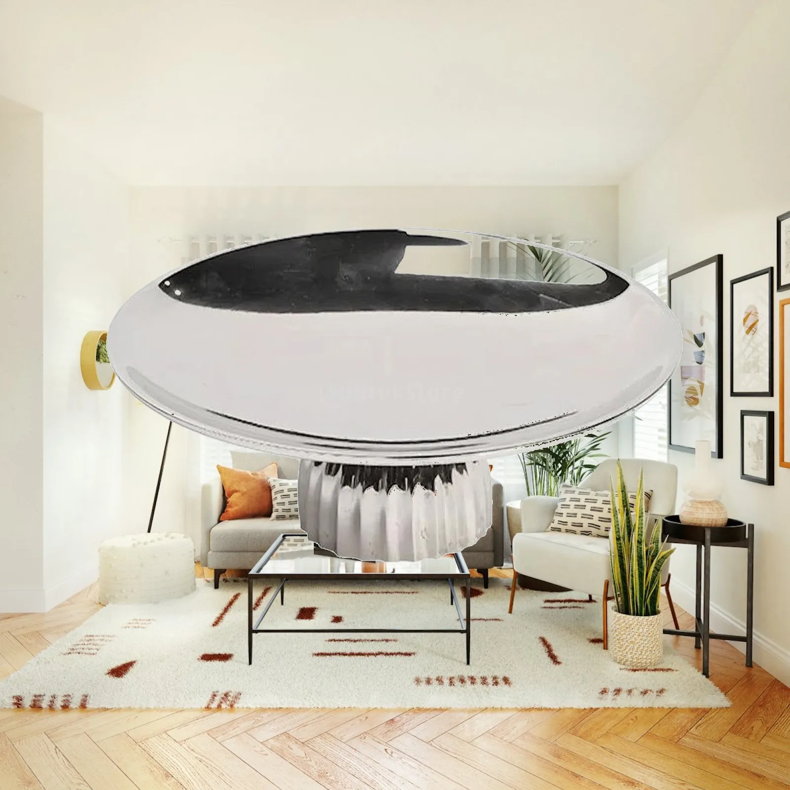 Round Aluminum Tray Electroplated Pedestal Tray Silvery Sleek for Vanity, Coffee Table