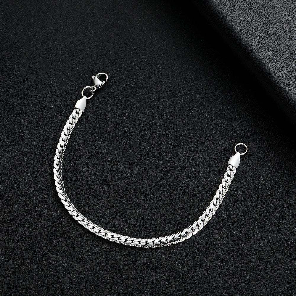 New Arrival Width 5MM 316L Stainless Steel Snake Chain Bracelet for Men Fashion Party Gift Jewelry Length 20CM