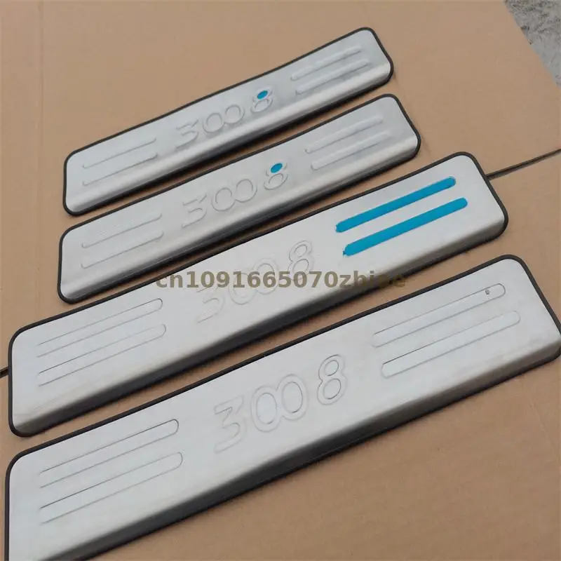 car assecories 2013-2016-2019 FOR Peugeot 3008 Door Sill Pedal Scuff Plate Stainless Steel Guard Protector Car Styling Stickers