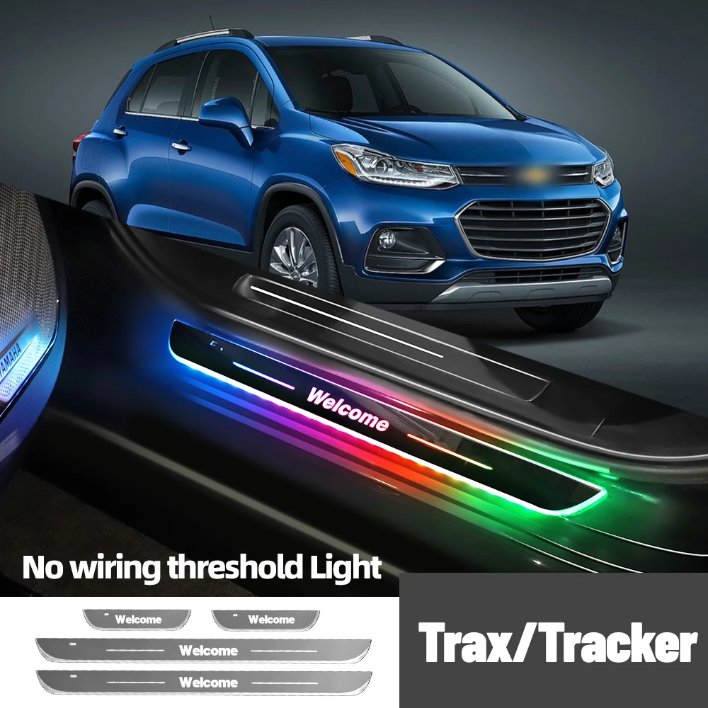 

For Chevrolet Trax Tracker 2012-2022 2018 2019 Car Door Sill Light Customized Logo LED Welcome Threshold Pedal Lamp Accessories