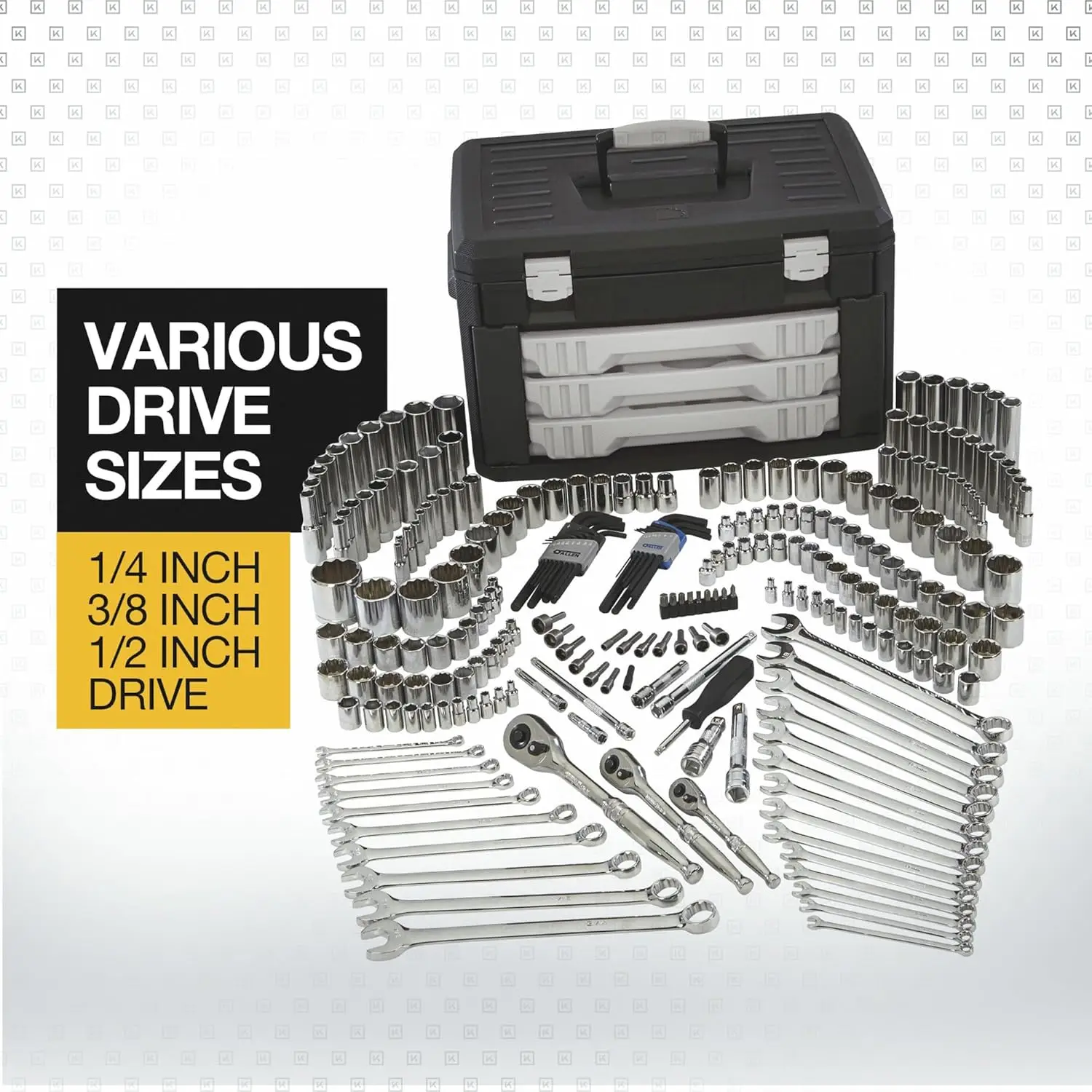 Mechanic's Tool Set - 245-Pc. 1/4in. 3/8in. and 1/2in. Drive