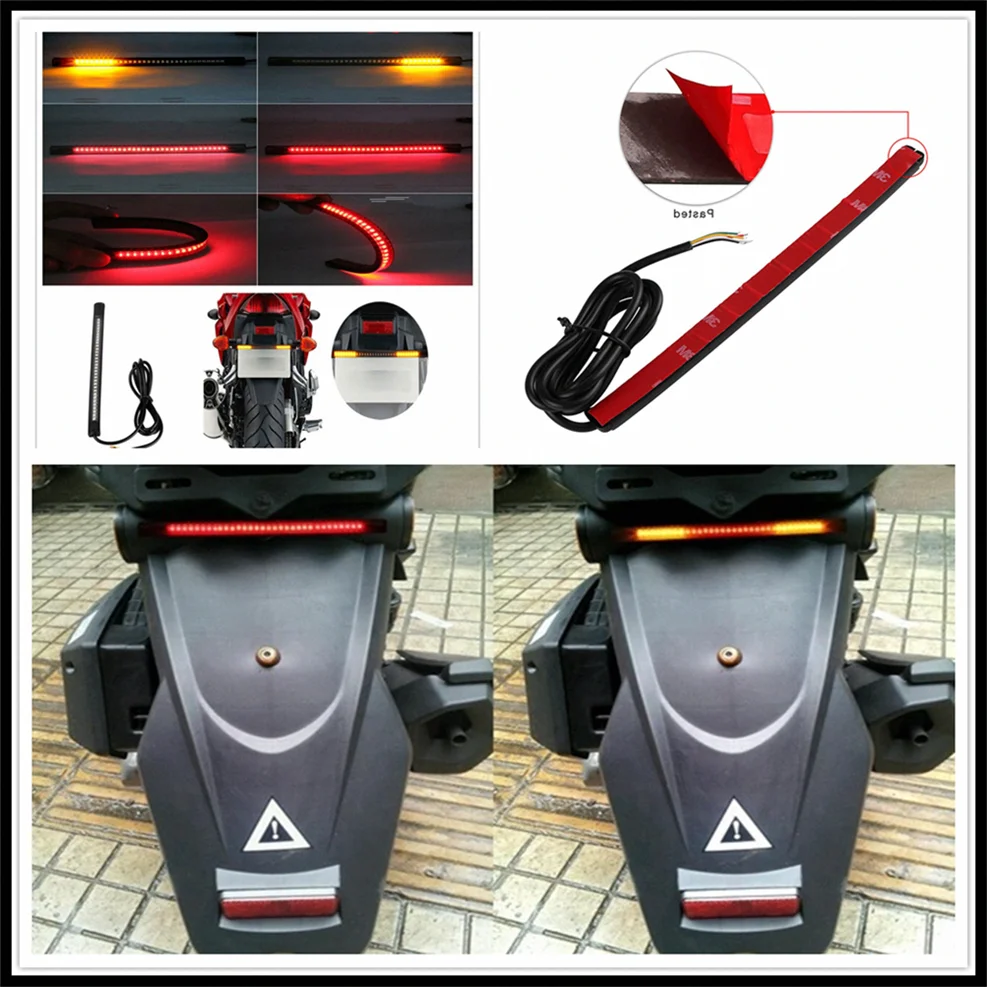 

Motorcycle LED Tail lamp Plate Light Brake Stop Turn Signal Strip for HONDA CR125R 250R YAMAHA YZF R15 XT660 1300 R6S