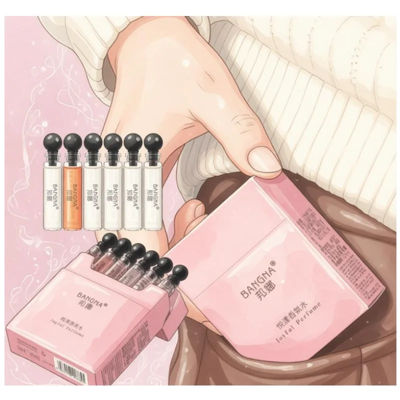 

Portable Mini Perfume Set,Floral Fruity Woody Scent,Rose Jasmine Apple Vanilla EDT, Long Lasting Travel Dating Gift for Women