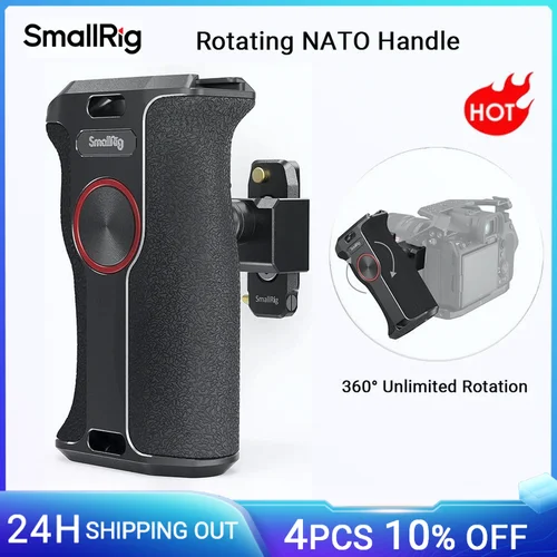 Imagen 1 del producto SmallRig-empuñadura giratoria de 360 grados para cámara NATO, mango lateral izquierdo para DLSR, jaula/funda para cámara Sony con riel NATO 3260
