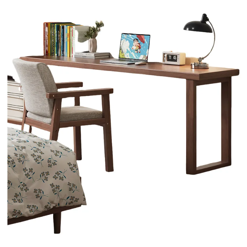 Solid wood extremely narrow desk 40cm wide bedroom wall end table bedside large board computer table living room double study ta