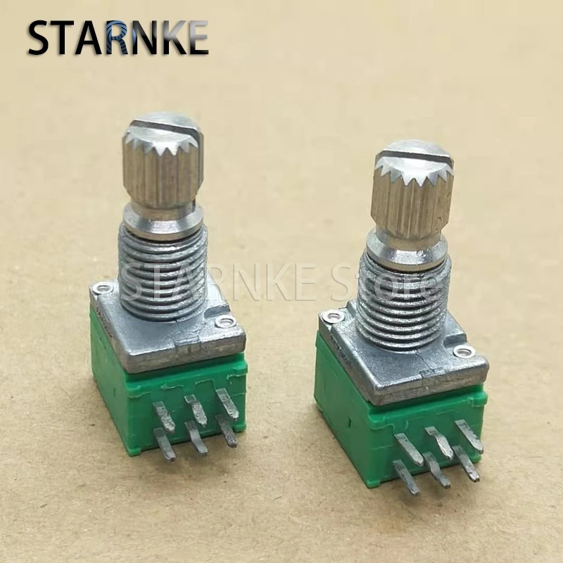 3PCS 09 Type Dual 6Pins Sealed Potentiometer A20K Amplifier / Audio Volume Adjustment Potentiometer Handle Length 15MM