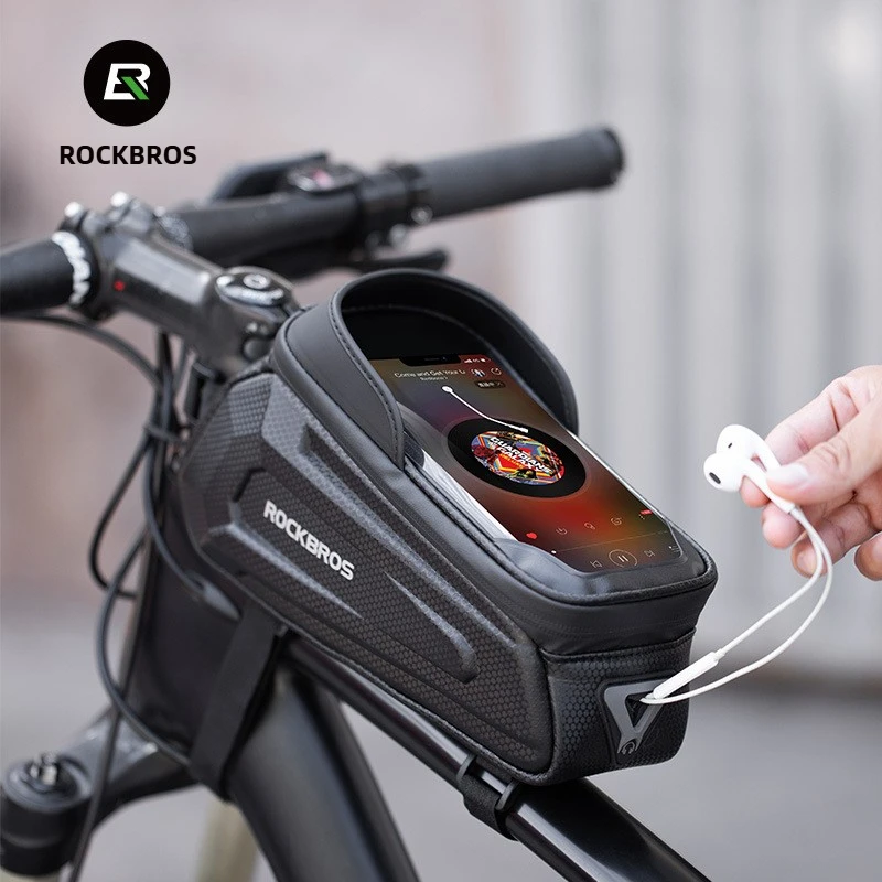 

ROCKBROS hard shell bicycle bag front beam bag mobile phone bag mountain road bike riding accessories