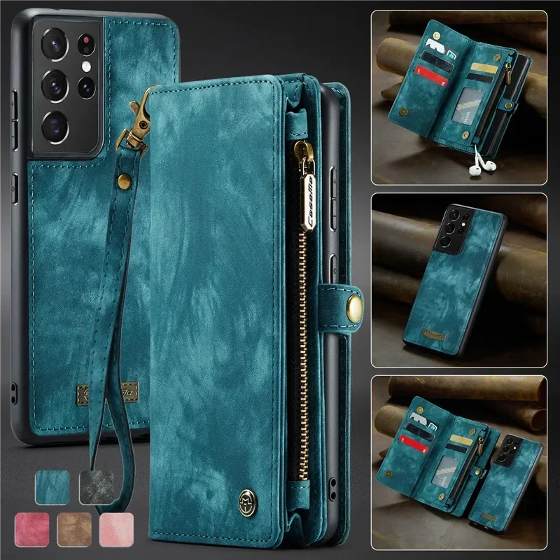 

CaseMe Magnetic Flip Leather Phone Case for Samsung Galaxy S25 Edge S24 FE S23 Ultra S22 Plus S21 S20 Note 20 Wallet Cards Cover