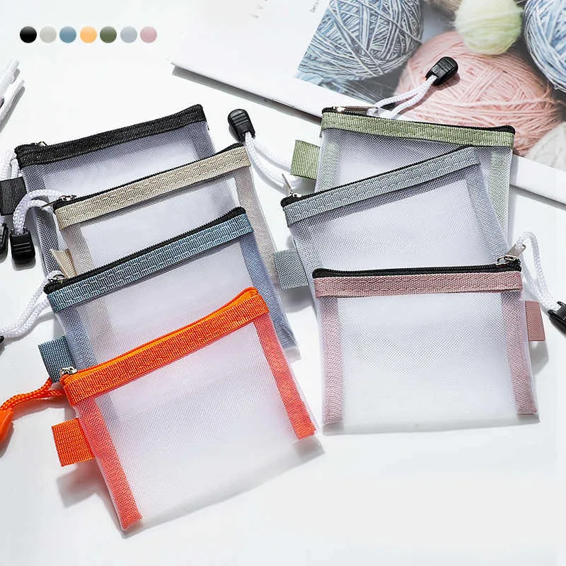 Small Transparent Black Grey Coin Purse Bag Girl Coin Case Zipper Mesh Coin Credit Card Clear Mini Money Key Holder Wallet Pouch