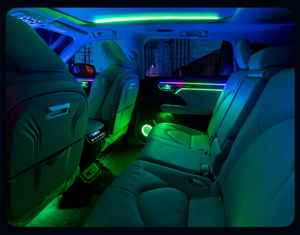 ترقية سيمفوني Led سيارة الداخلية المحيطة ضوء لتويوتا هايلاندر 2022-2025 جو قطاع اكسسوارات الديكور