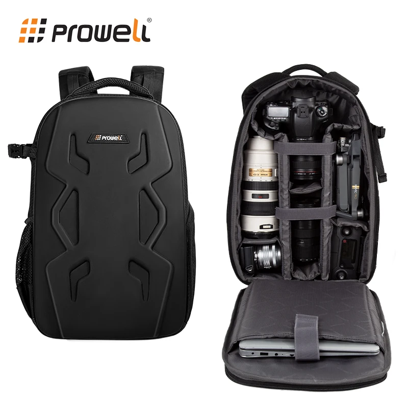 Prowell Hard Case Camera Backpack Waterproof Camera Bag Large Capacity Tablet Laptop Compartment Bag Camera Backpack