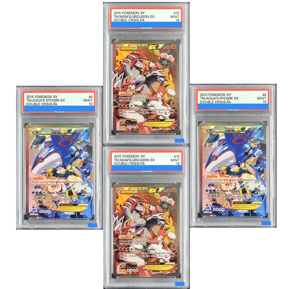 ﻿ POKEMON XY DUBBELE CRISUS 2015 # 6 # 15 TM.AQUA'S KYOGRE TM.MGM'S.GROUDON EX Authentication Grade GEM MT Copy 10 Points Rating Card