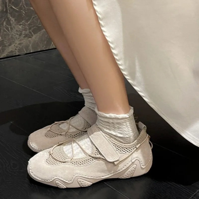 Platform Cutout Sneakers Women's 2025 Summer New Outdoor Single Shoes image 3