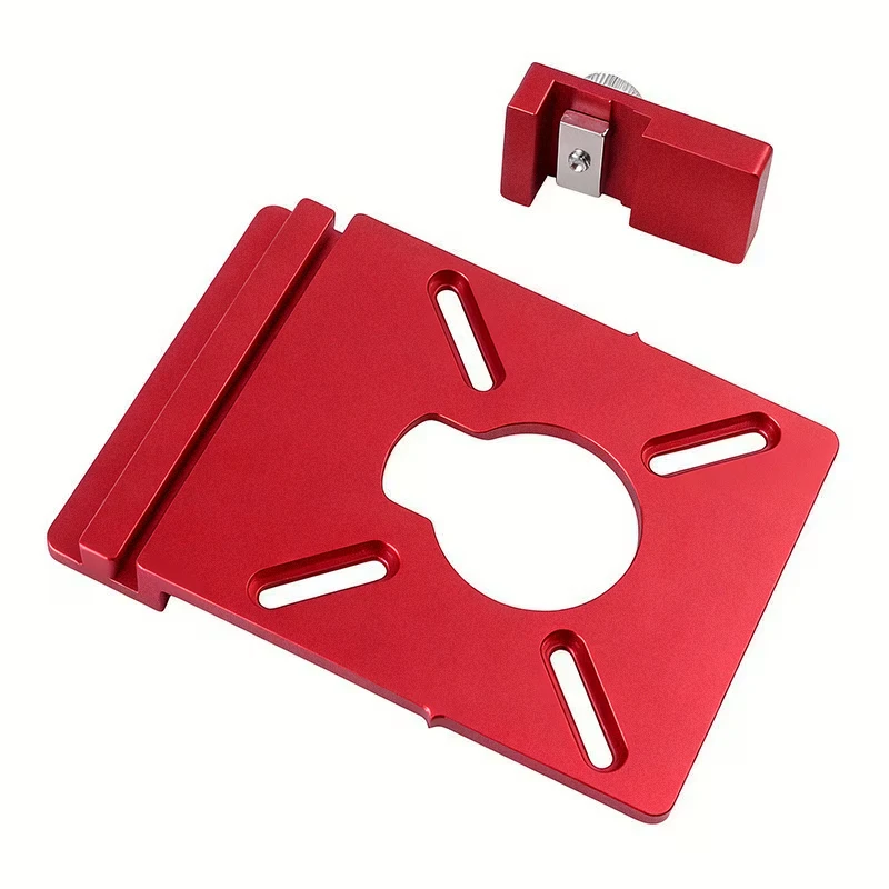 1Set Guide Rail Adapter Straight Line Milling Groove Aluminum Alloy Auxiliary Bracket with Limiter Compatible with Most Routers
