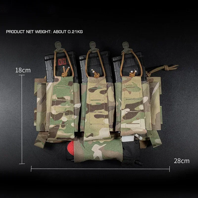 ERQYGRA Tactical Pouch 5.56mm Elastic Triple Magazine Airsoft Mag Hunting Equipment Molle System Shooting Paintball Accessories