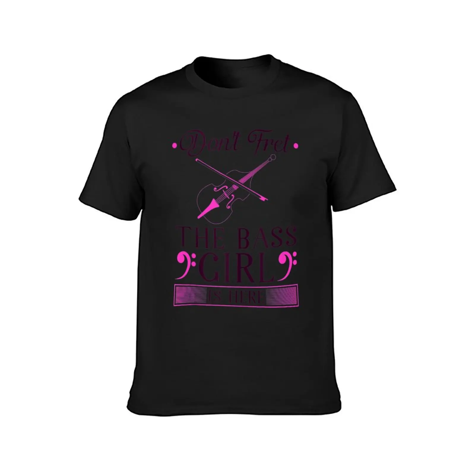 Upright Bass Fretless Double Bass Girl Contrabass Player T-Shirt customs oversizeds men t shirts