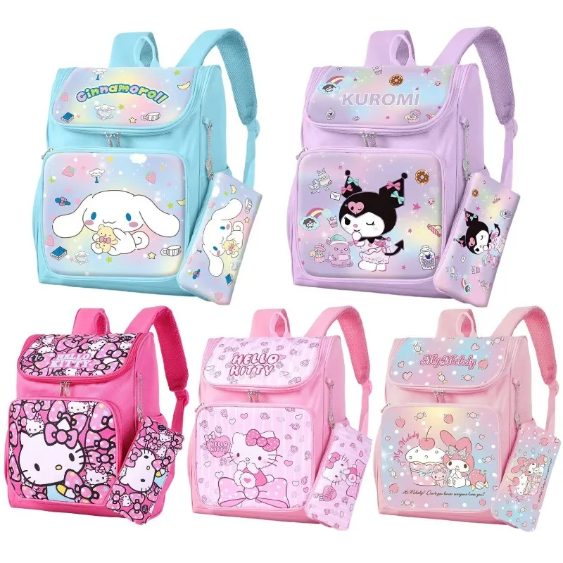 

New Hello Kitty Children Backpack with Pen Pouch Large Capacity Preschool Bag for Girls School Shoulder Pack Opening Ceremony