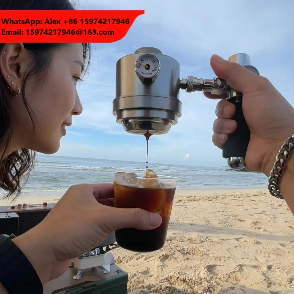 Portable Pneumatic Espresso Machine Manual Air Pressure Coffee Maker Aluminum Body For Camping Travel Home