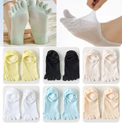 Men Women Slipper Toe Socks Mesh Hollow No Show Ankle Short Socks Sports Sweat-Absorbing Cotton Breathable Five Finger Boat Sock