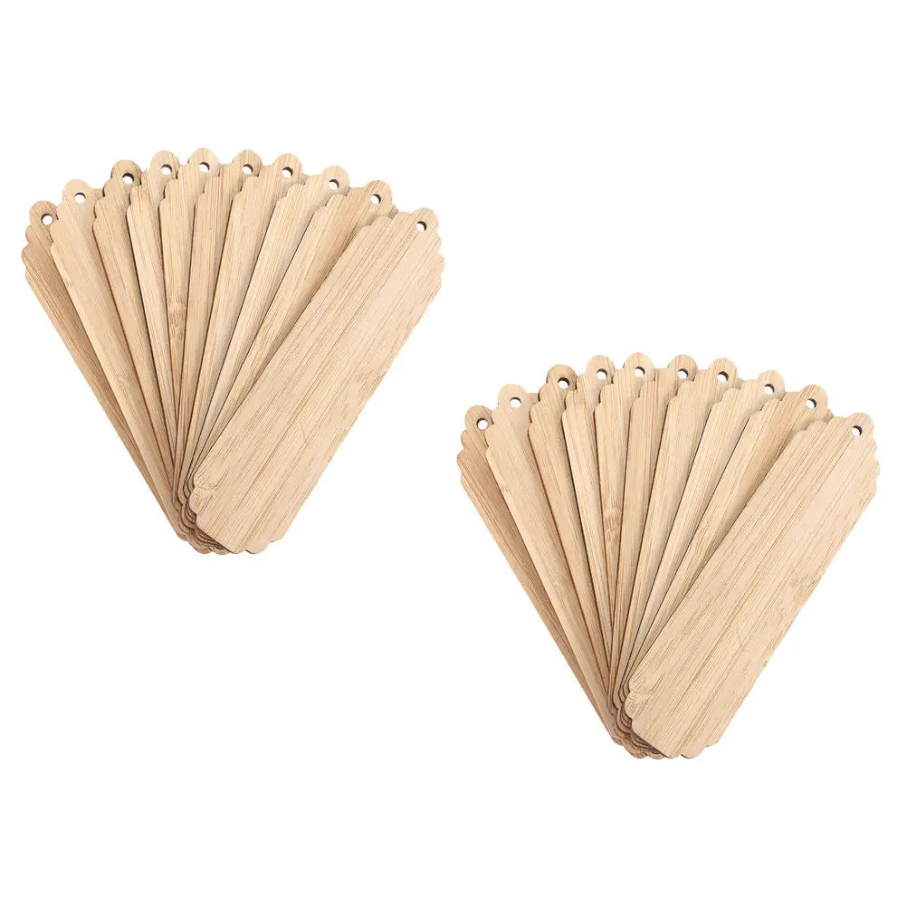 20Pcs Wood Blank Bookmarks Creative DIY Crafting Accessories for Custom Decorations Reading Gifts and Teacher Supplies
