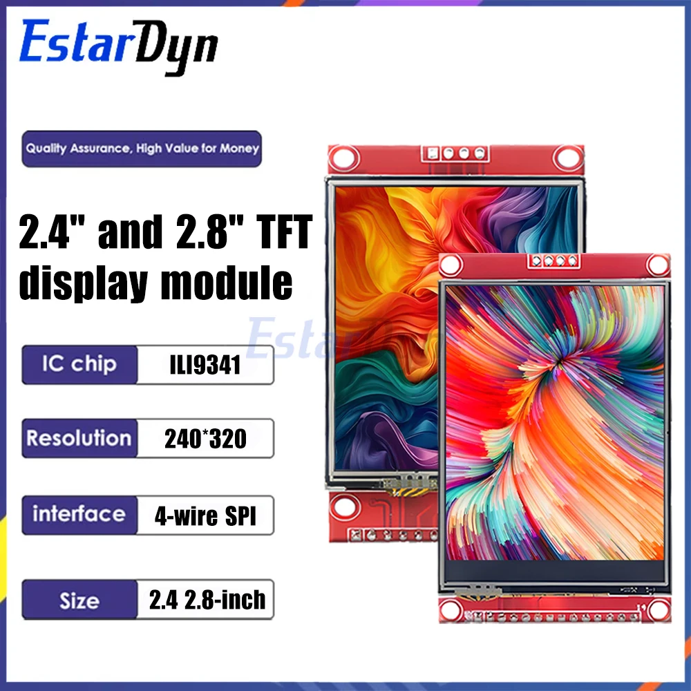 2.4/2.8 Inch SPI TFT LCD Touch Screen ILI9341 240x320 Display Module for Arduino Raspberry Pi, with PCB & Touch Pen