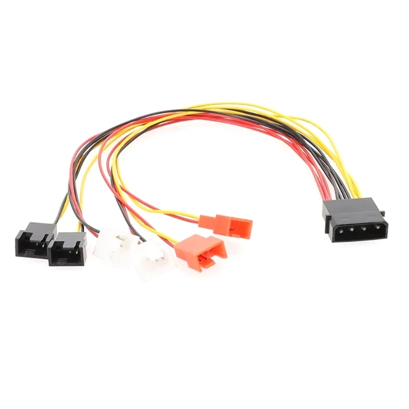 XD99 4Pin Molex to 3Pin/4 Pin 12V 7V 5V PC Case Fan Power Adapter Cable 3Pin 4Pin Connector Computer Cooling Fan Splitter