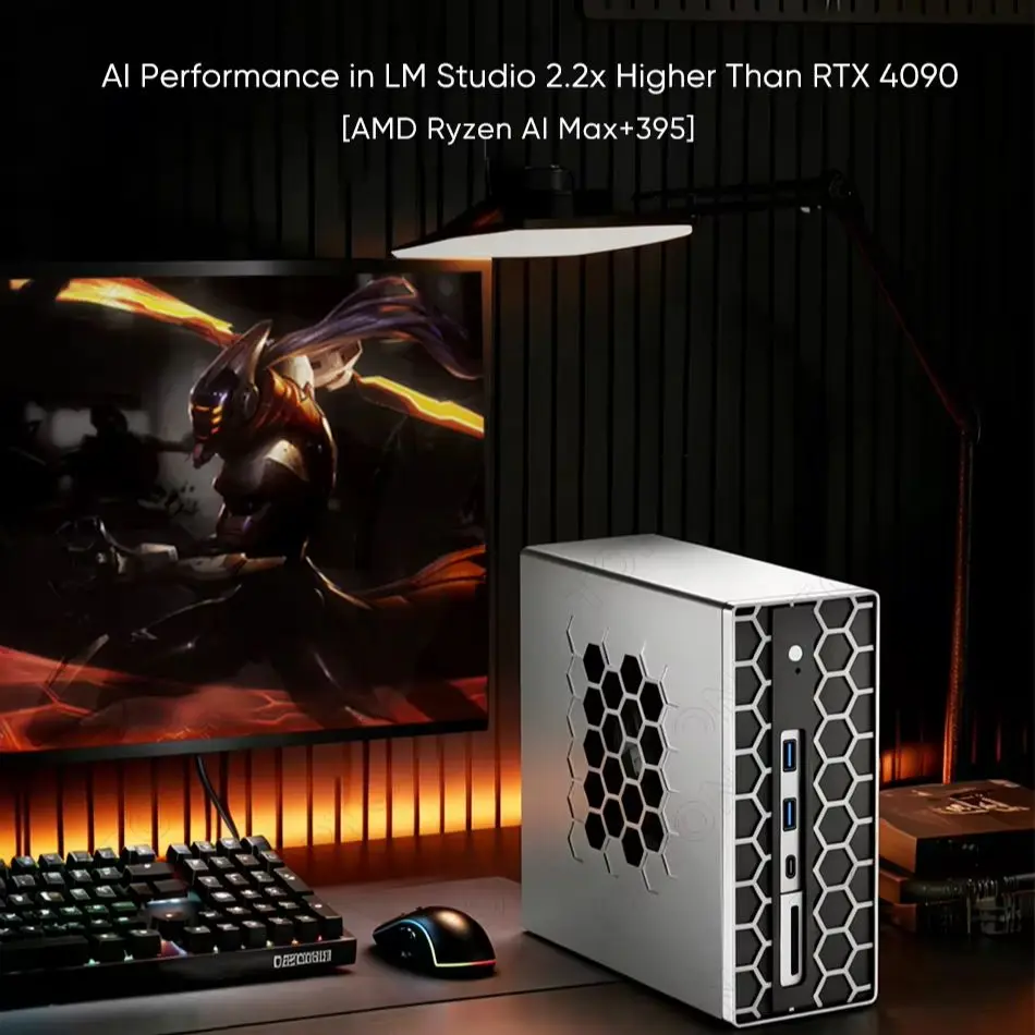 Topton 128GB LPDDR5 Gaming AI Mini PC AMD Ryzen AI Max+395 Radeon 8060S 4*M.2 NVMe NAS Firewall Computer Dual NIC 10G 2.5G WIFI7 view 2