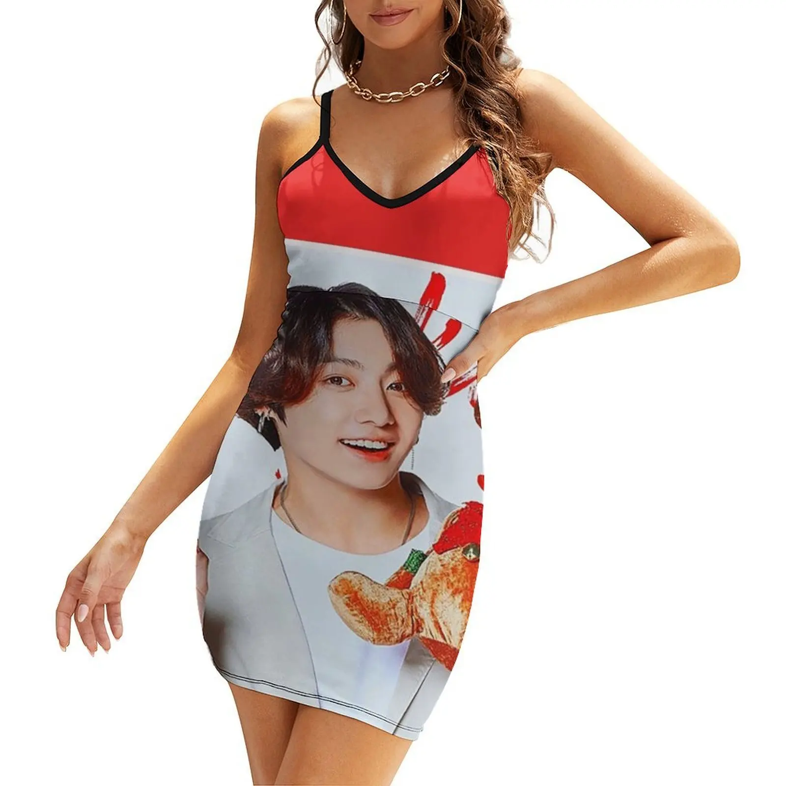 

Merry Christmas KOOKIE Sling Dress sexy short dresses daring womens clothing summer dress korean women dresses for women 2025