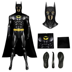 New Zentai Adult Halloween Carnival 2023 Newest Bat Cosplay Bruce Wayne Costume Superhero Printing Jumpsuit With Cape