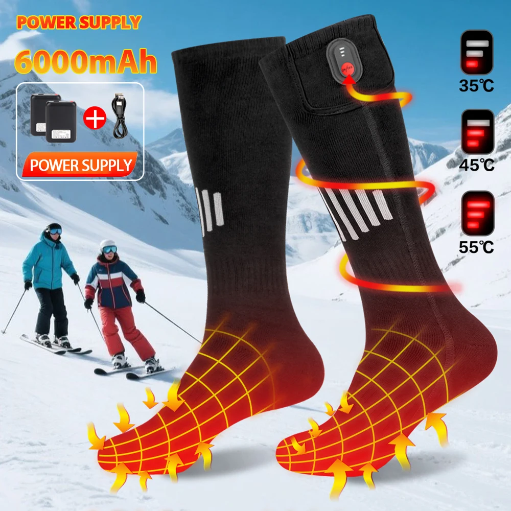 

Новые электрические носки, носки с подогревом, перезаряжаемые, 6000 мАч, катание на лыжах, сноуборде, спорта на открытом воздухе, грелки для ног, зимние термоноски
