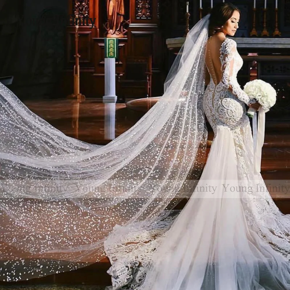 Voile de Mariage Long à pois blancs, élégant, une couche, avec peigne, 3 mètres, accessoires de Mariage, sur mesure