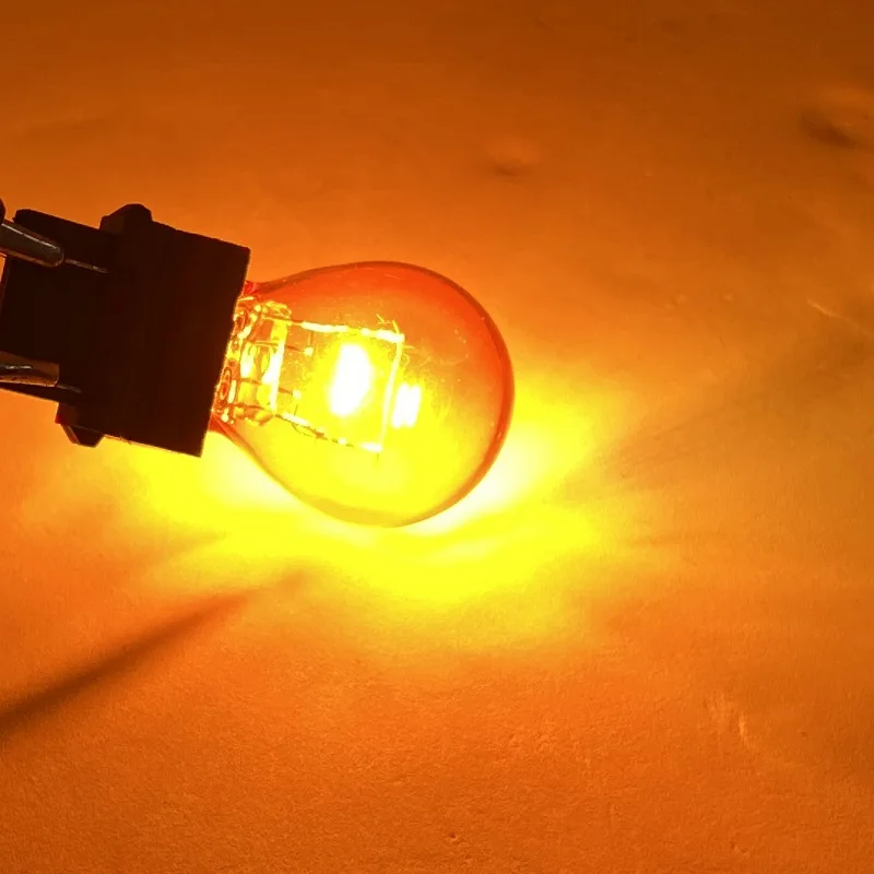 10pcs 3156 3157 Clear White Amber Tail Signal Brake Light Bulb Lamp Super Bright car external Turn signal Lights bulb