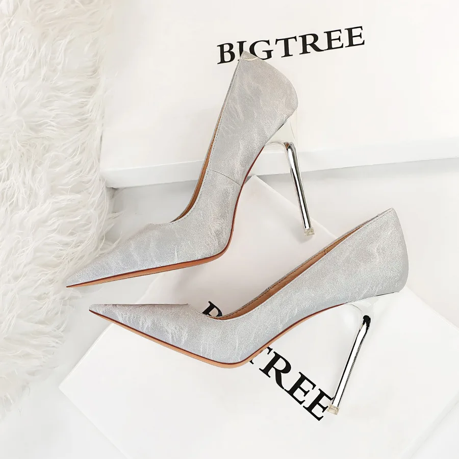 Retro Spring Autumn Women Pumps Pointed Stiletto High Heels Nightclub Shoes 2024 New Grace Simplicity European American 3169-2