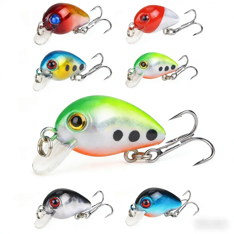 10Lightweight Rocker Fatboy-Köder, 3 cm, 1,6 g, universeller künstlicher Köder für Süß- und Salzwasser, für Barsch und Wels, harter Köder