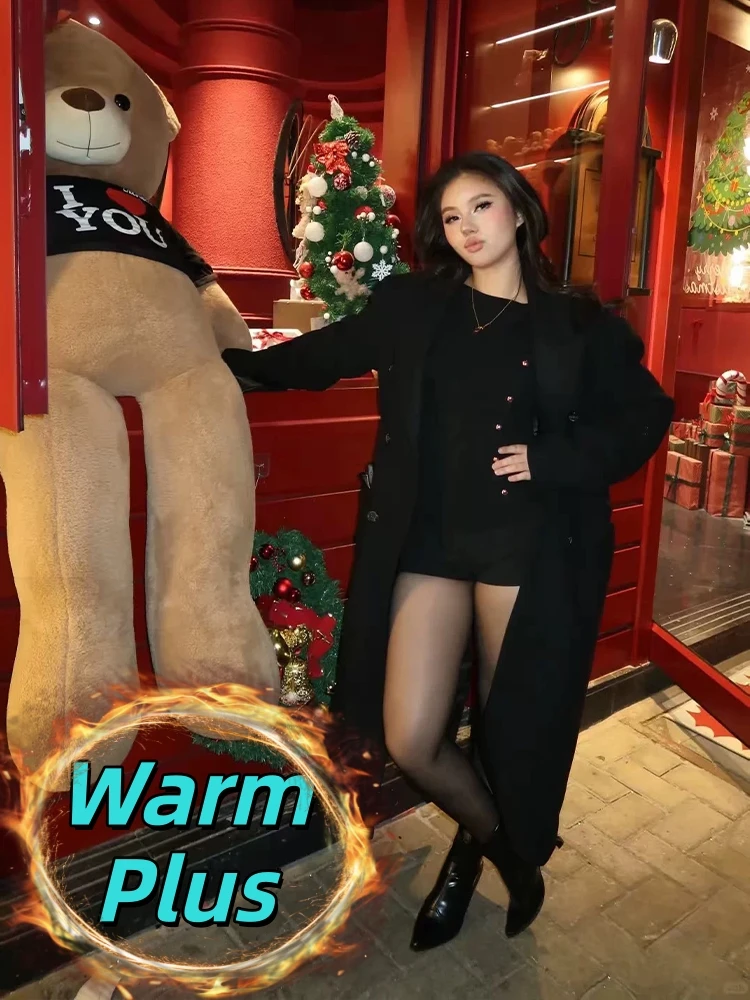Women Tights Thermal Winter Warm Translucent Sexy Plus Size Women's Socks And Hosiery Elasticity Slim Stockings Black Woman Clot