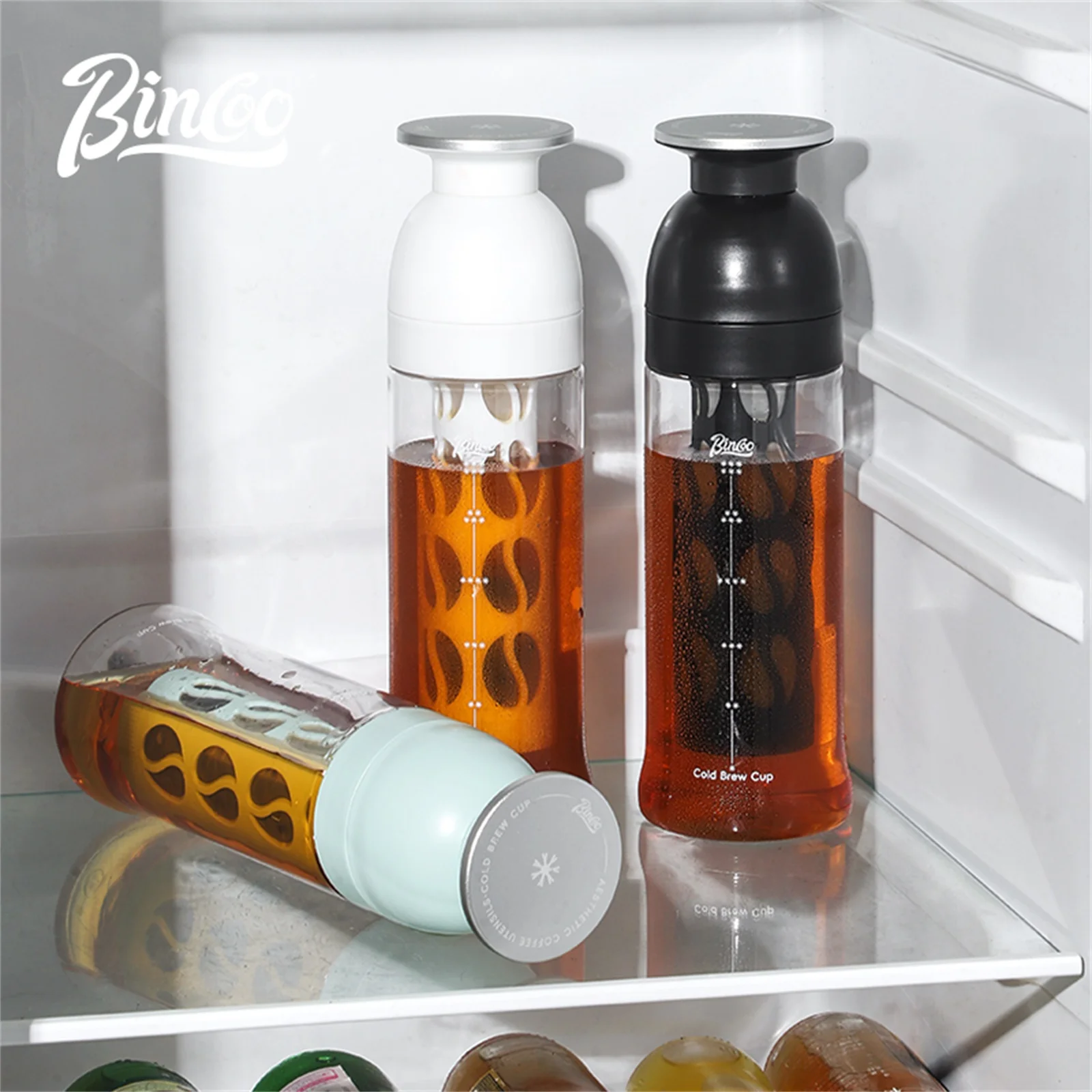 

Bincoo 600ml Crystal Cold Brew Cup, Tritan Material, Portable Coffee Maker, Travel Cold Brew Bottle for Home/Office