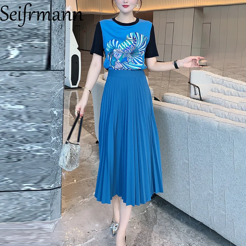 

Seifrmann Nano silk T-shirt pleated skirt set