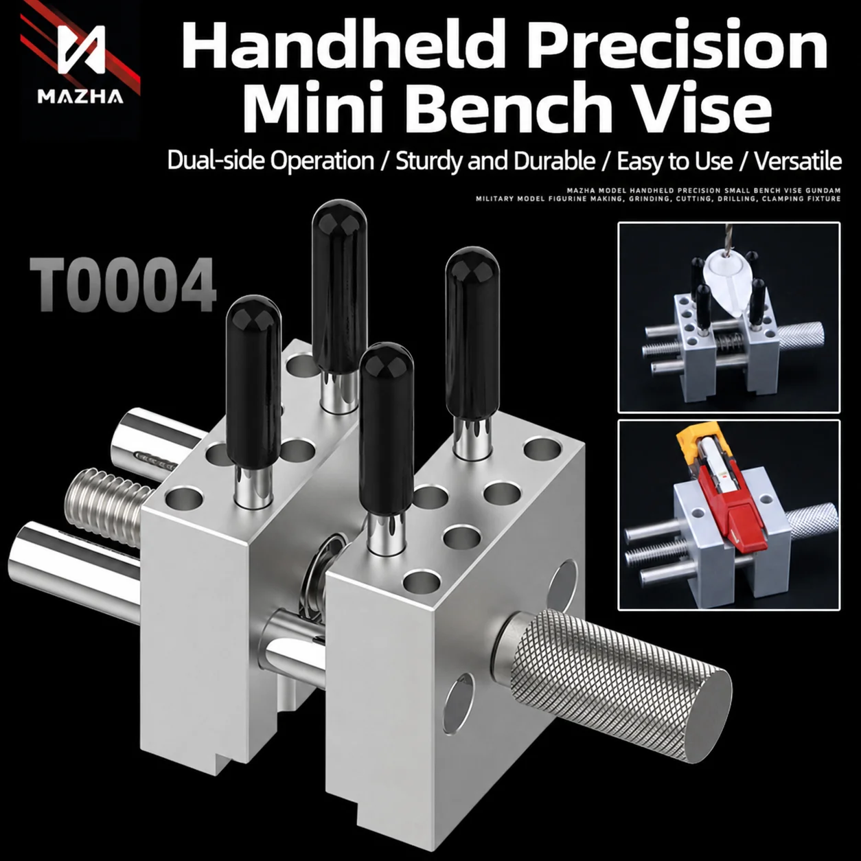 T0004 Mini Hand Vise Precision Metal Clamp for Model Kit Hobby Craft Sanding Drilling Cutting Small Parts Repair