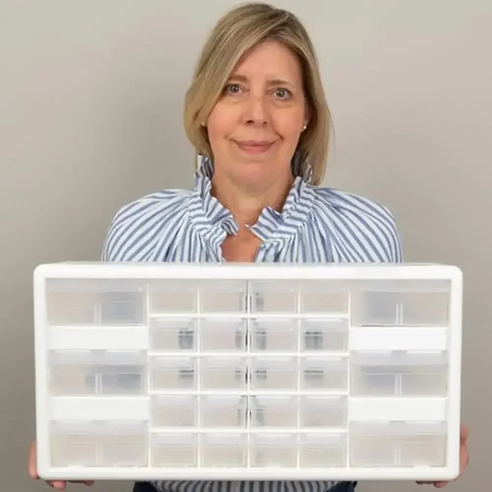 Armario de almacenamiento de plástico con 64 cajones, organización de garaje, caja de herramientas para profesores, organizador de maquillaje Lego, artesanía, álbum de recortes, aula, hogar