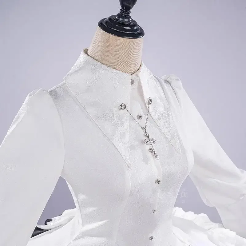 2025 زي لطيف تأثيري أنيمي الدعاوى هالوين فستان حفلة تنكرية Kasugano Sora لعبة Yosuga No Sora فستان قوطي أبيض وأسود #5