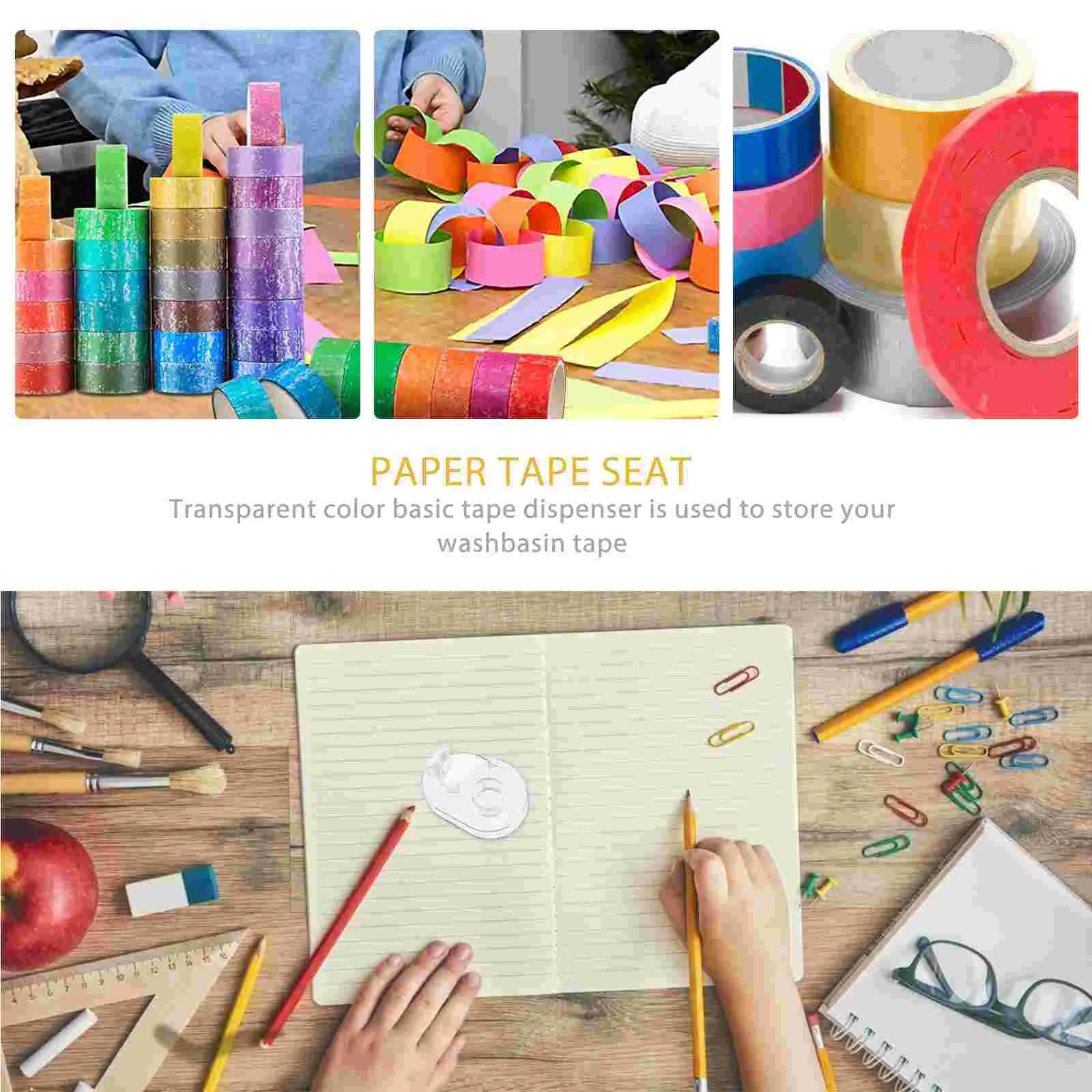 5 ชิ้นกาวเทปและกระดาษกาวตัด Wahsi Dispenser Organizer Desktop Storage สําหรับ DIY พลาสติก Office