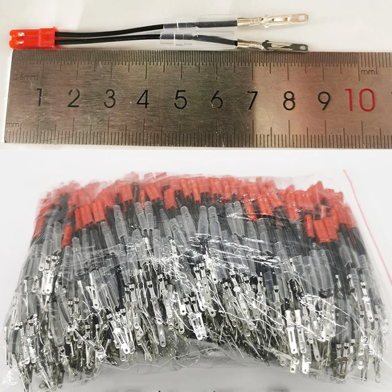 100Pcs 10cm Dupont 2.54 Terminal to 2.8MM Plug Connector Cable