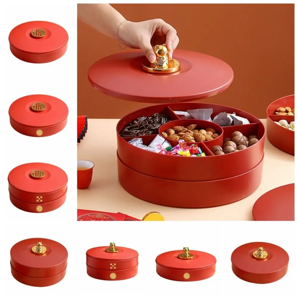 Plastic Wedding Cake Tray Round Creative Nut Serving Platter 1/2 Layer 5 Compartments Divided Serving Tray Household