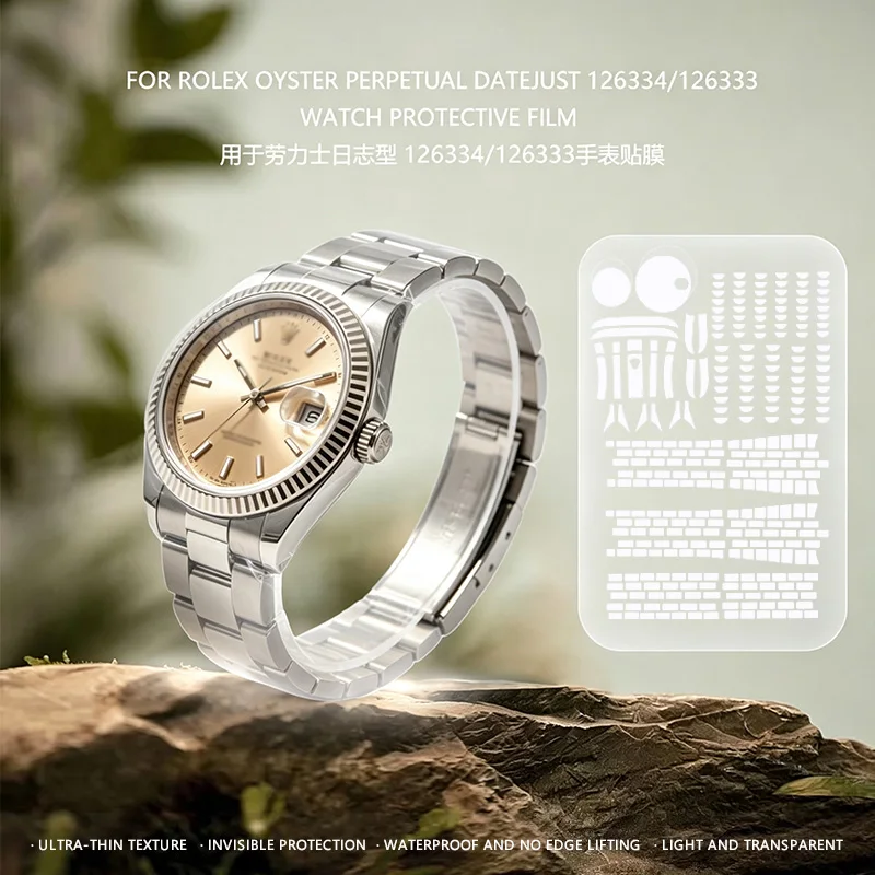 Transparent ColorJubilee Bracelet Watch For Rolex Log Type 126334//126333 Film Protective Watch 41mm Invisible Protective Film