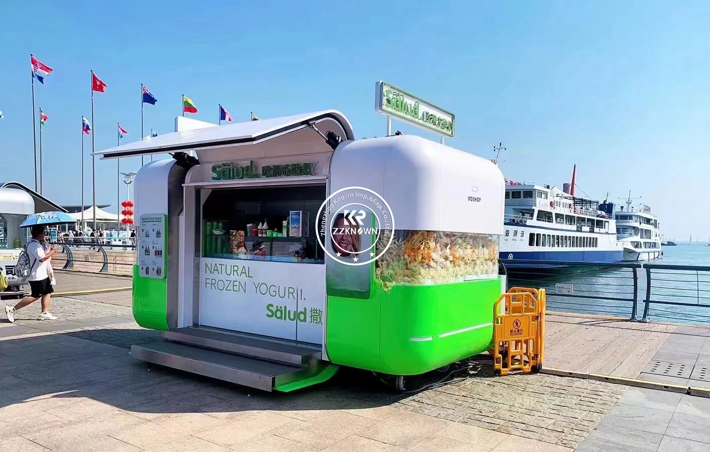 Carrello per alimenti mobile australiano Carrello per fast food in acciaio inossidabile Concessione di gelato Bubble Tea Bar Rimorchio per caffè in vendita negli Stati Uniti